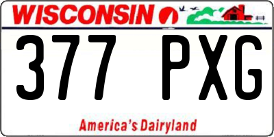WI license plate 377PXG