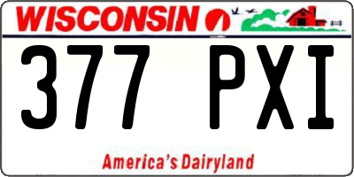 WI license plate 377PXI