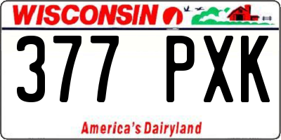 WI license plate 377PXK