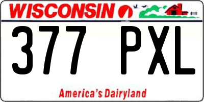 WI license plate 377PXL
