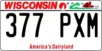 WI license plate 377PXM