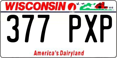 WI license plate 377PXP