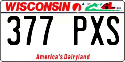 WI license plate 377PXS