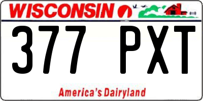 WI license plate 377PXT