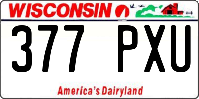 WI license plate 377PXU