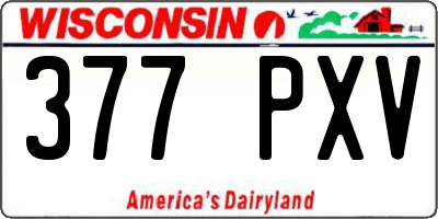 WI license plate 377PXV