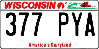 WI license plate 377PYA