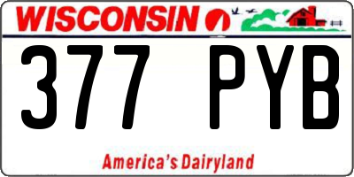 WI license plate 377PYB