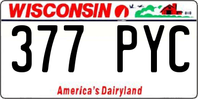 WI license plate 377PYC