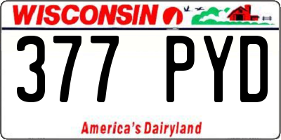 WI license plate 377PYD