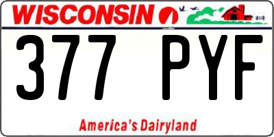 WI license plate 377PYF