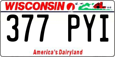 WI license plate 377PYI