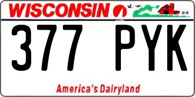 WI license plate 377PYK