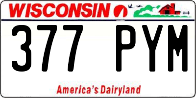 WI license plate 377PYM