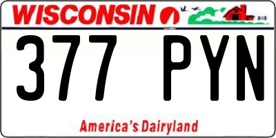 WI license plate 377PYN