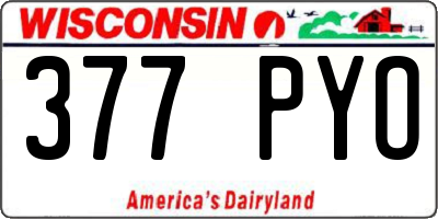 WI license plate 377PYO