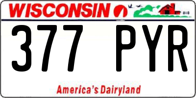 WI license plate 377PYR