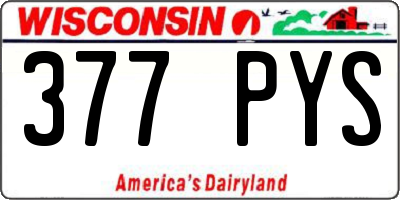 WI license plate 377PYS