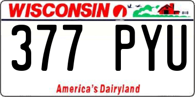 WI license plate 377PYU
