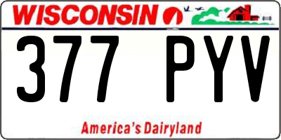 WI license plate 377PYV