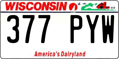 WI license plate 377PYW