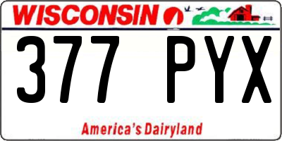 WI license plate 377PYX