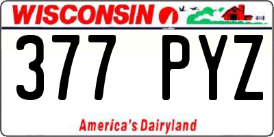 WI license plate 377PYZ