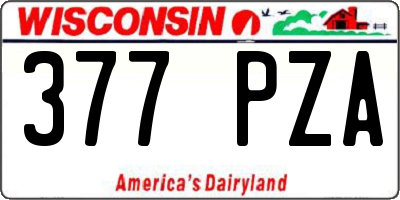 WI license plate 377PZA