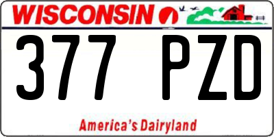 WI license plate 377PZD