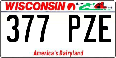 WI license plate 377PZE