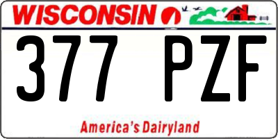 WI license plate 377PZF