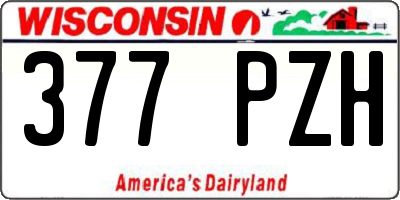 WI license plate 377PZH