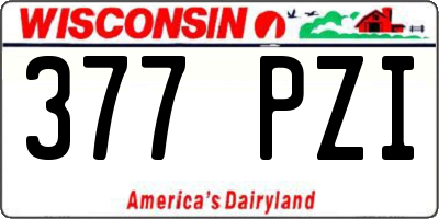 WI license plate 377PZI