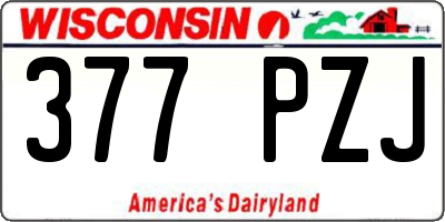 WI license plate 377PZJ