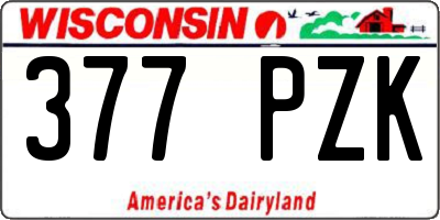 WI license plate 377PZK