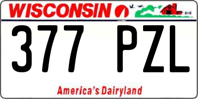 WI license plate 377PZL