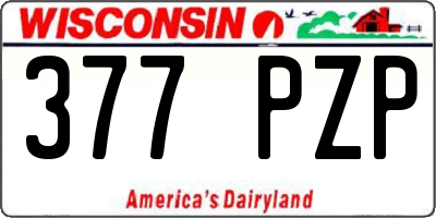 WI license plate 377PZP