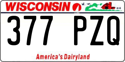 WI license plate 377PZQ