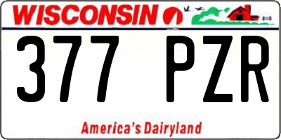 WI license plate 377PZR