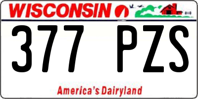 WI license plate 377PZS