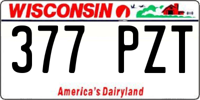 WI license plate 377PZT