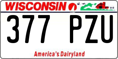 WI license plate 377PZU