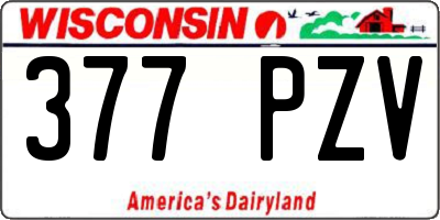 WI license plate 377PZV