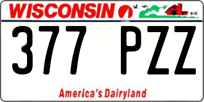 WI license plate 377PZZ