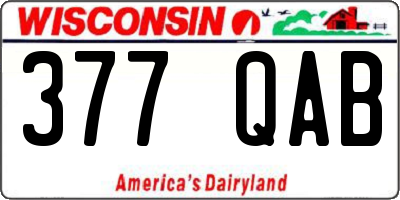 WI license plate 377QAB