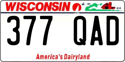 WI license plate 377QAD