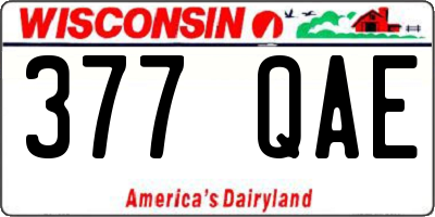 WI license plate 377QAE