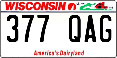 WI license plate 377QAG