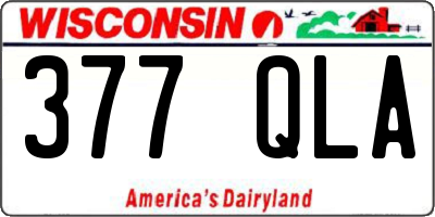 WI license plate 377QLA