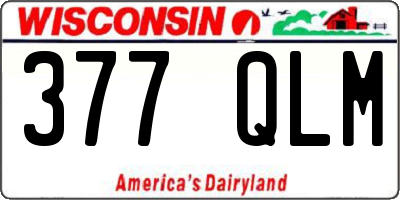 WI license plate 377QLM